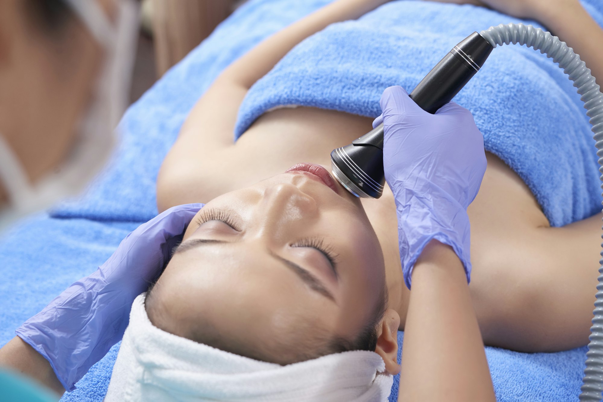Professional spa treatment with special tool